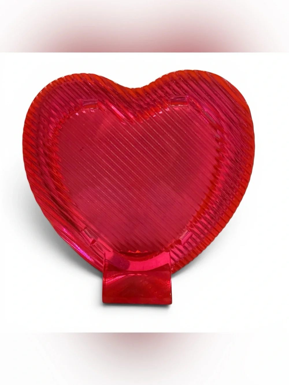 Vintage Pink Heart Shaped Resin Photo Frame 4” Freestanding Display with Box